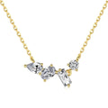 All-match geometric zircon pendant necklace on 925 sterling silver electroplated chain, white colour option