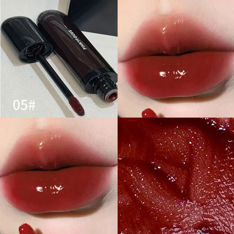 Black shiny makeup mirror lip lacquer tube showing one of six Black Citrus colour options