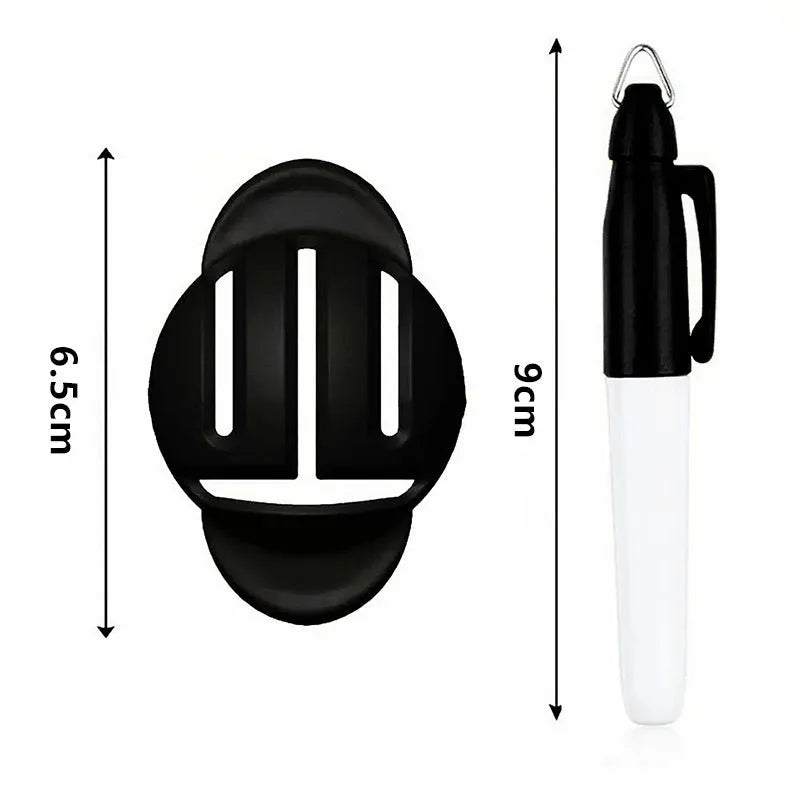 Golf putter alignment scriber tool set with plastic scribers and drawing pens for practice putting greens
