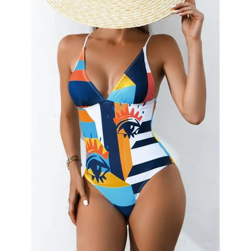 Plus size women's backless one-piece swimsuit in blue, purple, green, or pink solid colours