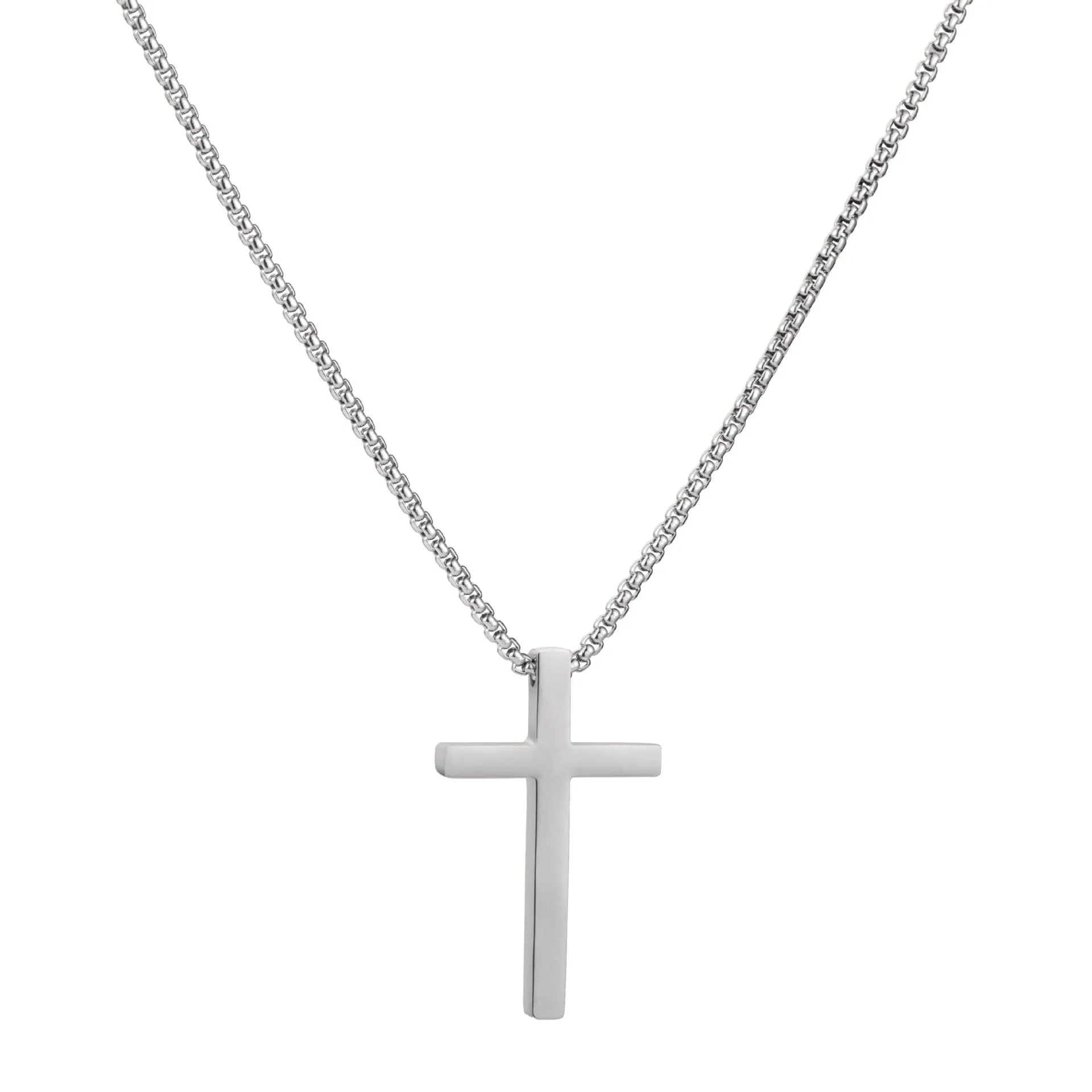 Simple box chain stainless steel necklace unisex alloy velvet band geometric shape gold electroplating finish
