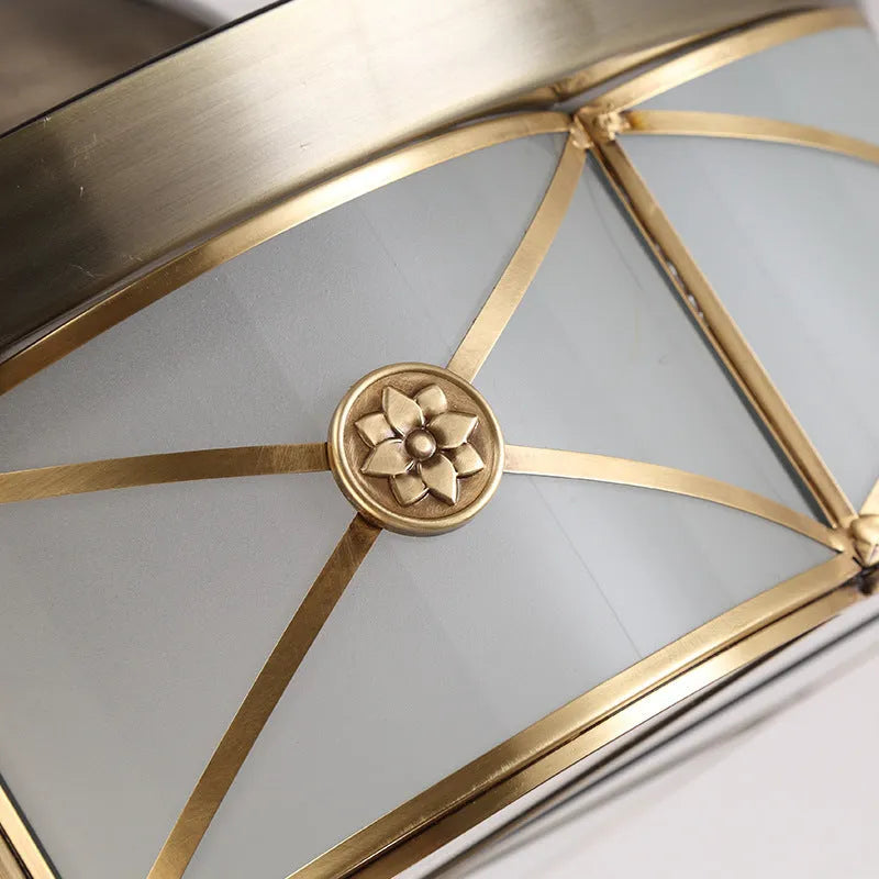 Gold 42-inch remote-controlled ceiling fan light with invisible blades and integrated LEDs