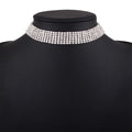 Full rhinestone alloy clavicle chain necklace in six rows of drills gold geometric shape women's European American style