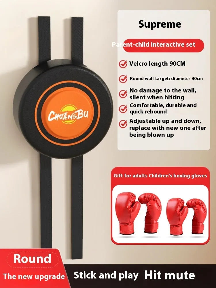 Wall-mounted boxing training target in PU leather with hanging hardware