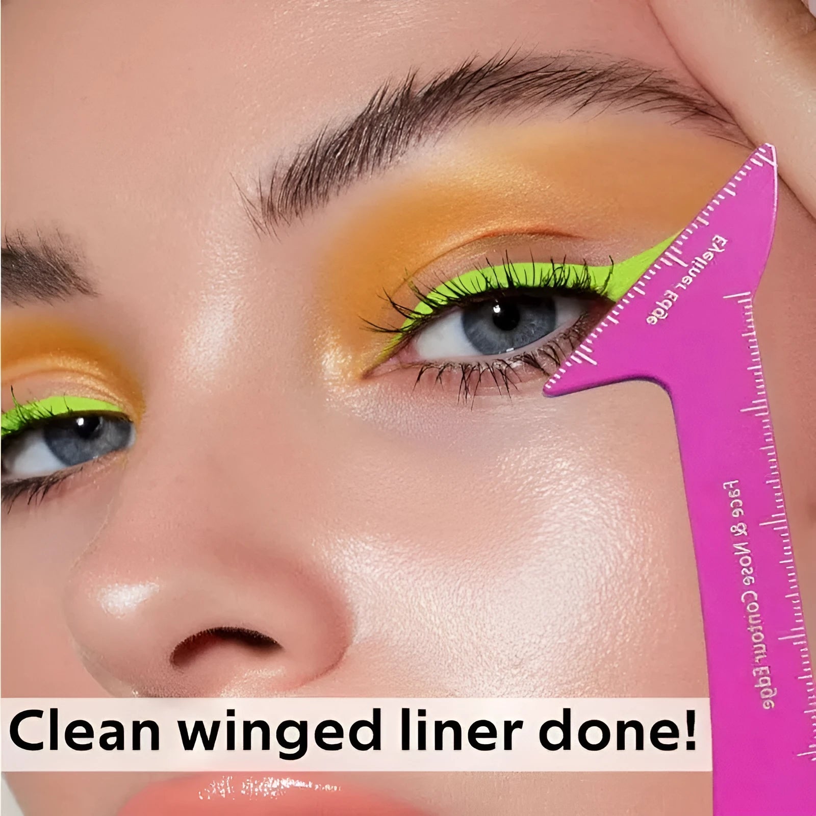 3-in-1 reusable eyeliner stencils for hooded eyes creating winged liner and contour