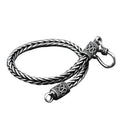 Vintage braided keel bracelet for men in 925 silver with wave design and retro finish, photo colour