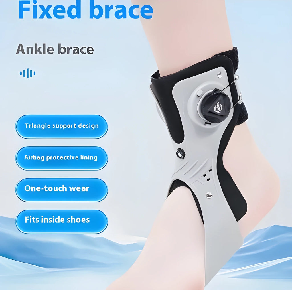 Gray and black airbag button ankle support brace for rehabilitation and training