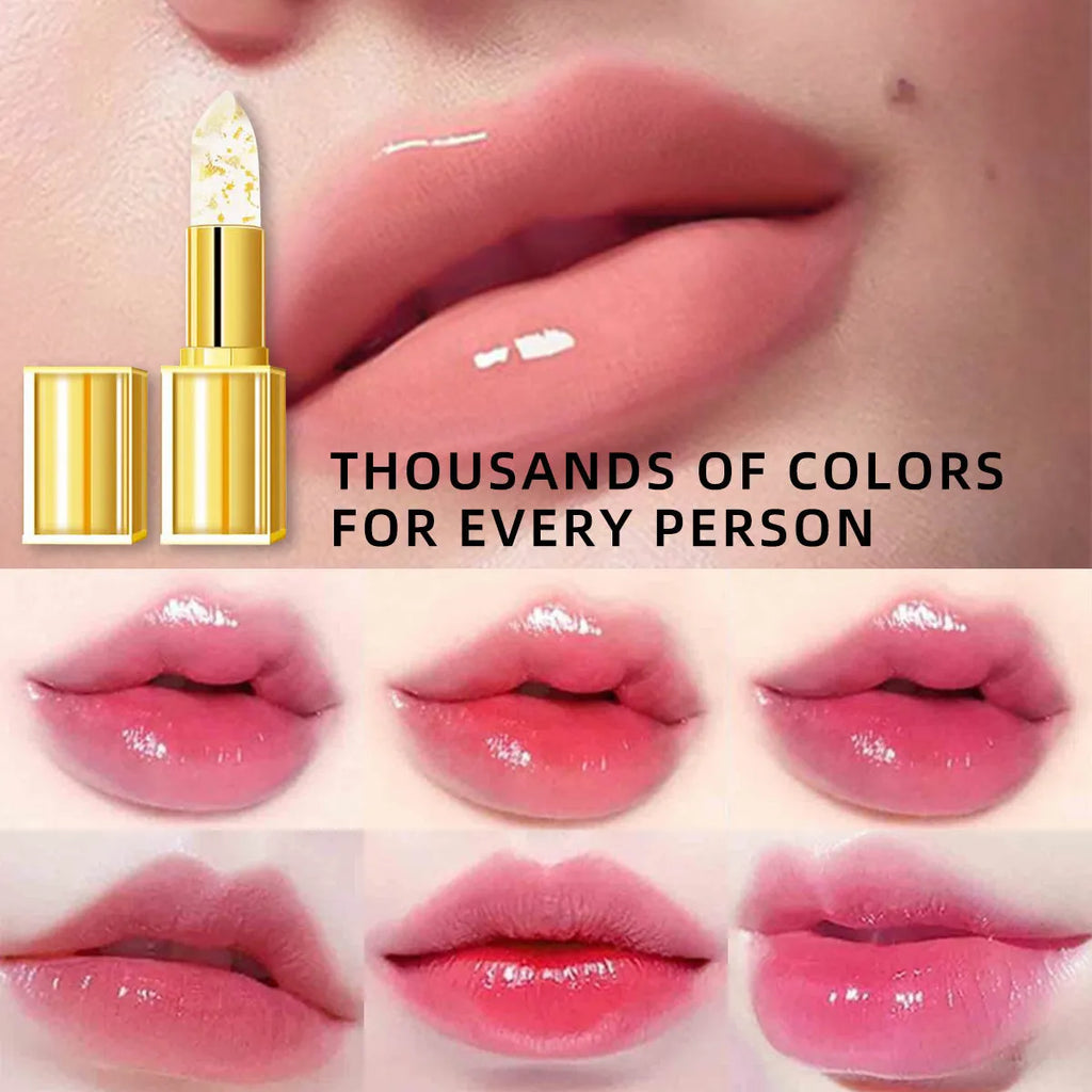 A tube of warm colour-changing anti-smudge lipstick, shade YB1001.