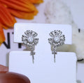 Baroque flower-shaped S925 sterling silver earring and ring holder in gold or silver finish