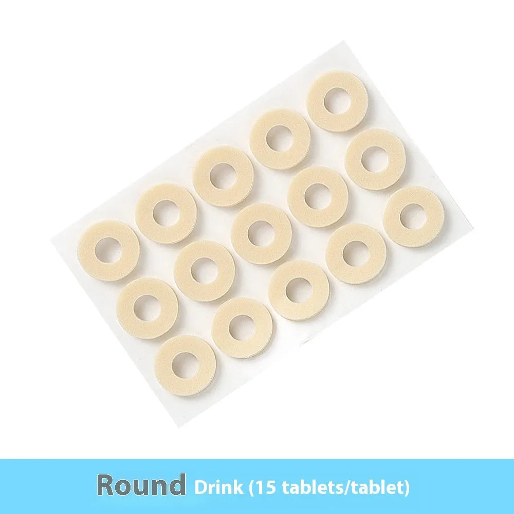 Assorted pack of women's heel corns protective toe pads showing circular, oval, and U-shaped PU adhesive pads.