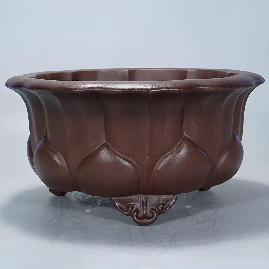 Purple sand succulent bonsai pot 37x37x20cm with antique Chinese classical styling