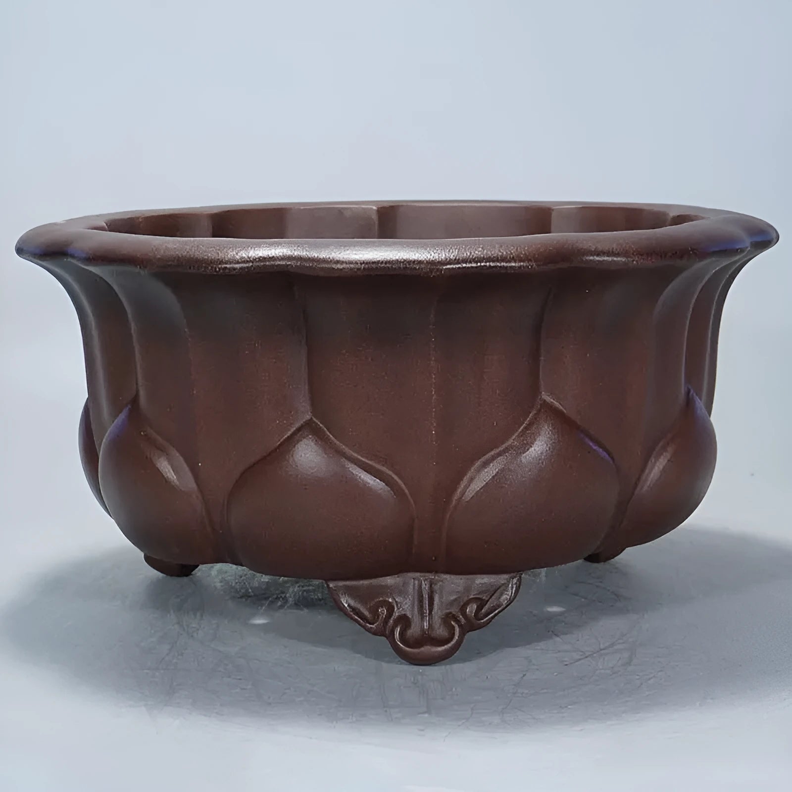 Purple sand succulent bonsai pot 37x37x20cm with antique Chinese classical styling