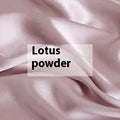 Reversible solid colour silk duvet cover shown in lotus pink, double-sided design.