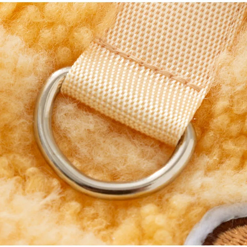 Warm striped lambskin fleece pet clothing with drawstring for small and medium dogs and cats, blue colour