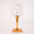 Portable rose gold touch projection night light with rechargeable battery on display