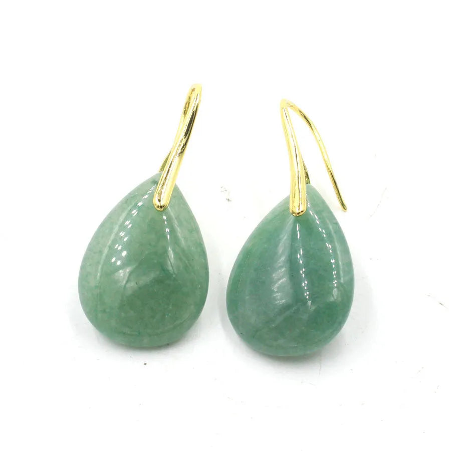 Genuine crystal geometric water drop earrings with electroplated metallic finish