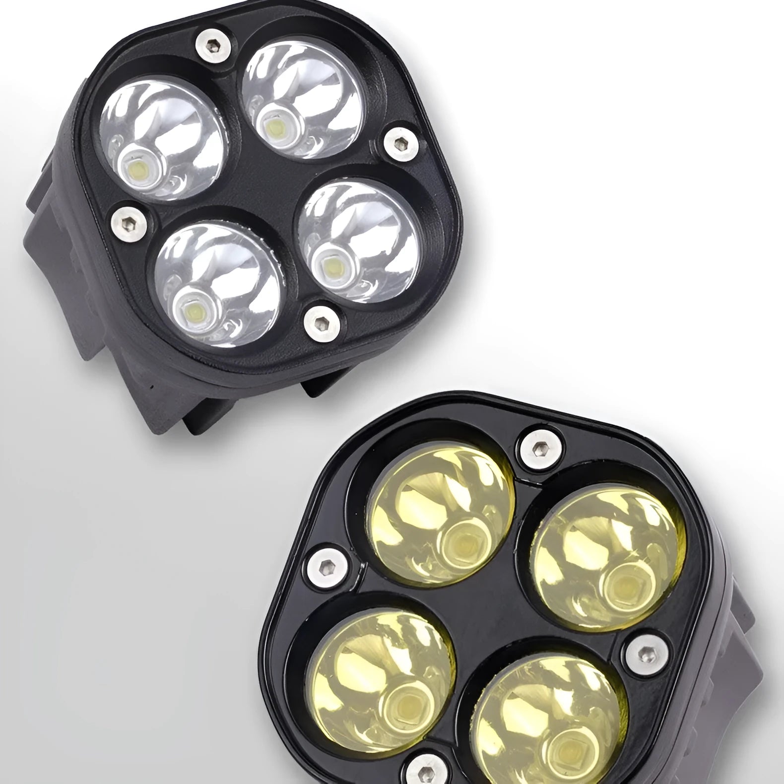 Four-leaf clover pattern vehicle spotlight with aluminium mounting base