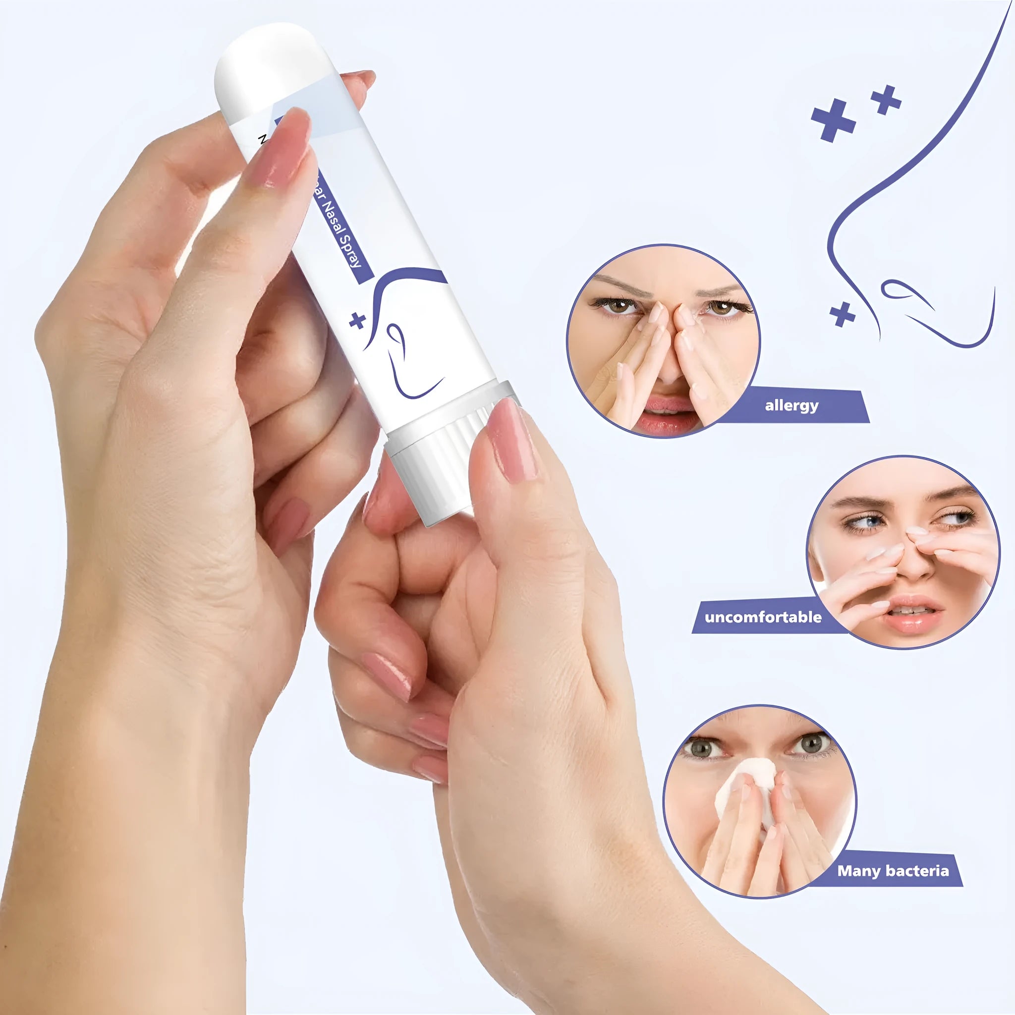 Family nasal drain plunger with disposable tips for adult and child congestion relief
