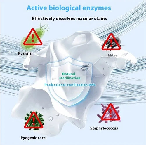 Biological enzyme bubble powder laundry detergent bottle with active oxygen for stain removal