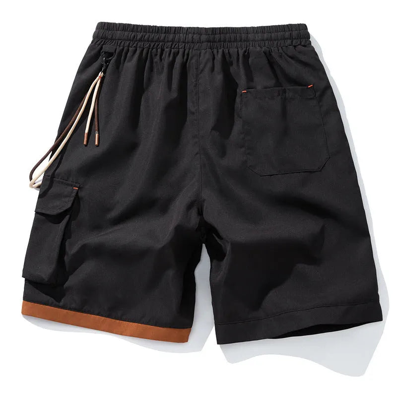 Men's plus size bamboo fibre shorts in loose fit with elastic high waist and cropped leg.
