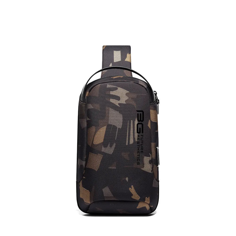 Men's Oxford cloth shoulder bag with USB charging port in four colour options