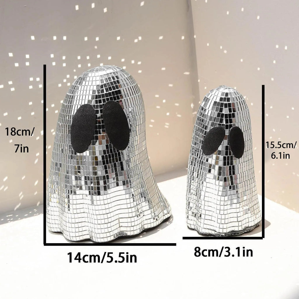 Silver Halloween mosaic mirror patch desktop decoration with bionic patterns