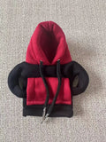Red and white Christmas-themed polyester hood cover for a car gear shift lever.