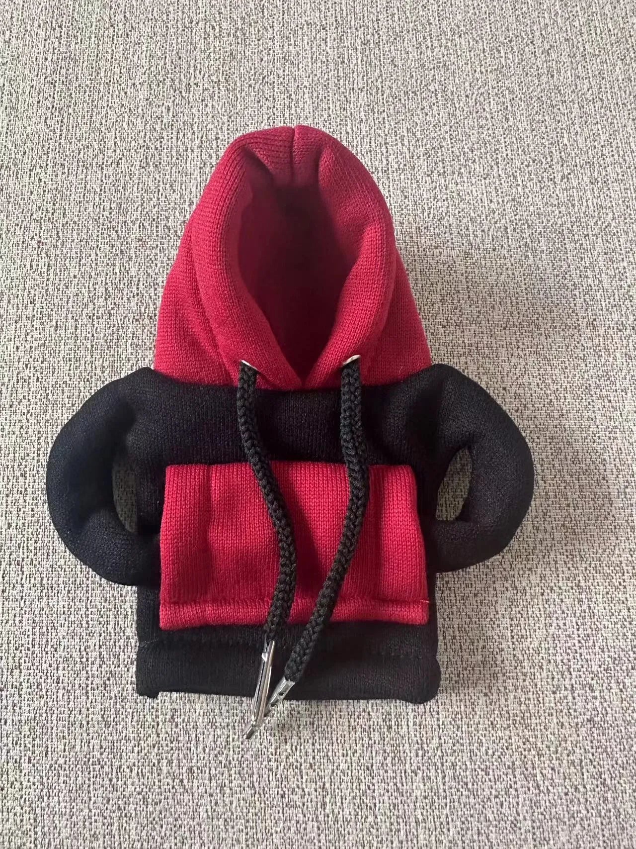 Red and white Christmas-themed polyester hood cover for a car gear shift lever.