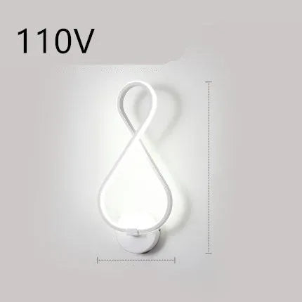 Nordic minimalist LED wall lamp in black or white with silicone shade for bedroom bedside lighting