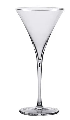 Transparent lead-free glass cocktail glass with seamless flat base and satin-board wall design