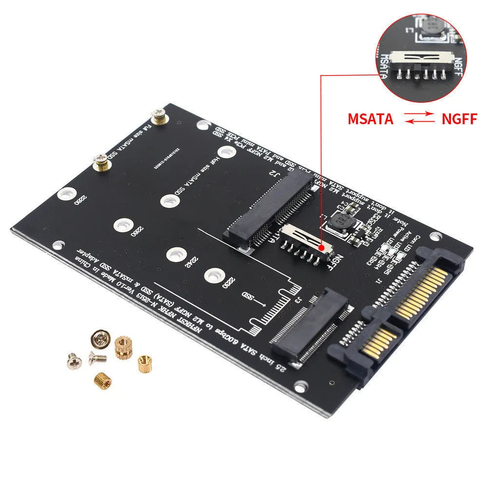 SATA3 to M.2 NGFF SSD conversion adapter card in black and blue colour options