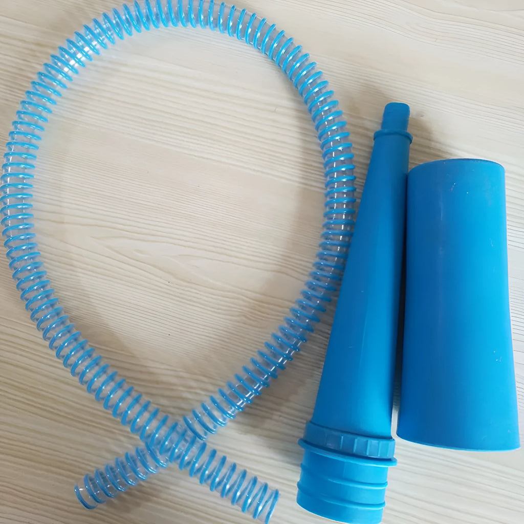 Blue plastic suction pipe cleaner for washing machines with 114cm length and round head design