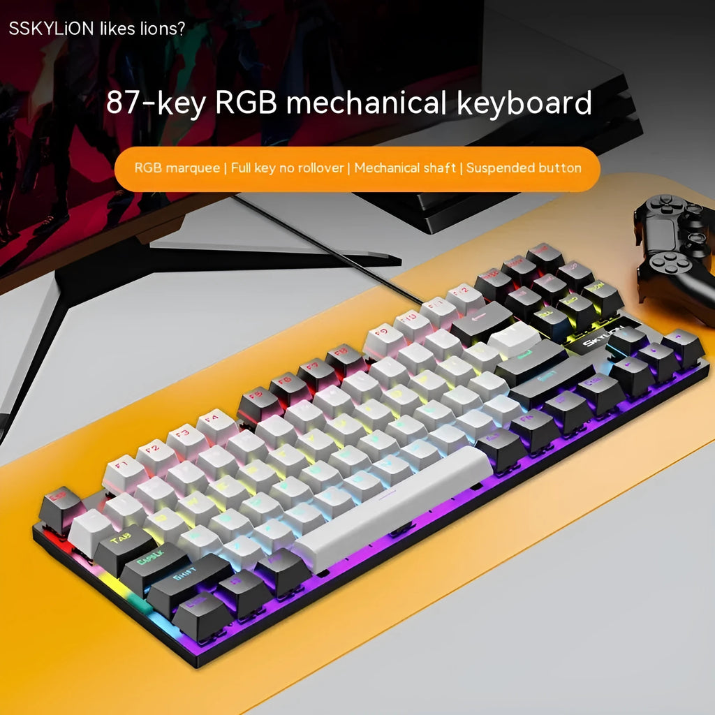 K87 mechanical wired keyboard with choice of green or red switches in multiple colour options