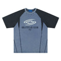 Blue hip hop letter print men's t-shirt with raglan sleeves in loose casual fit