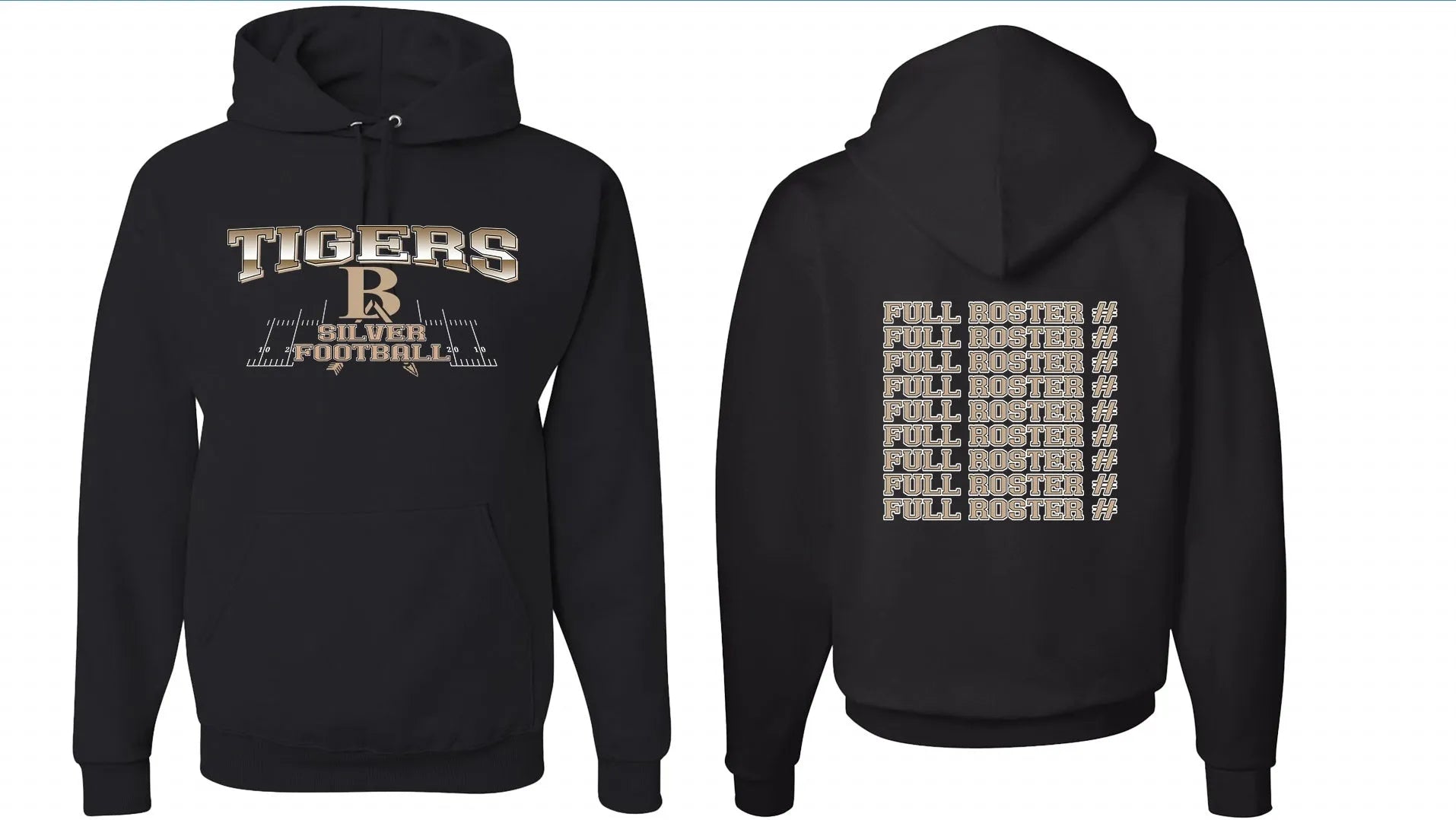 Black European size drop-shoulder sleeve pullover hoodie on a hanger