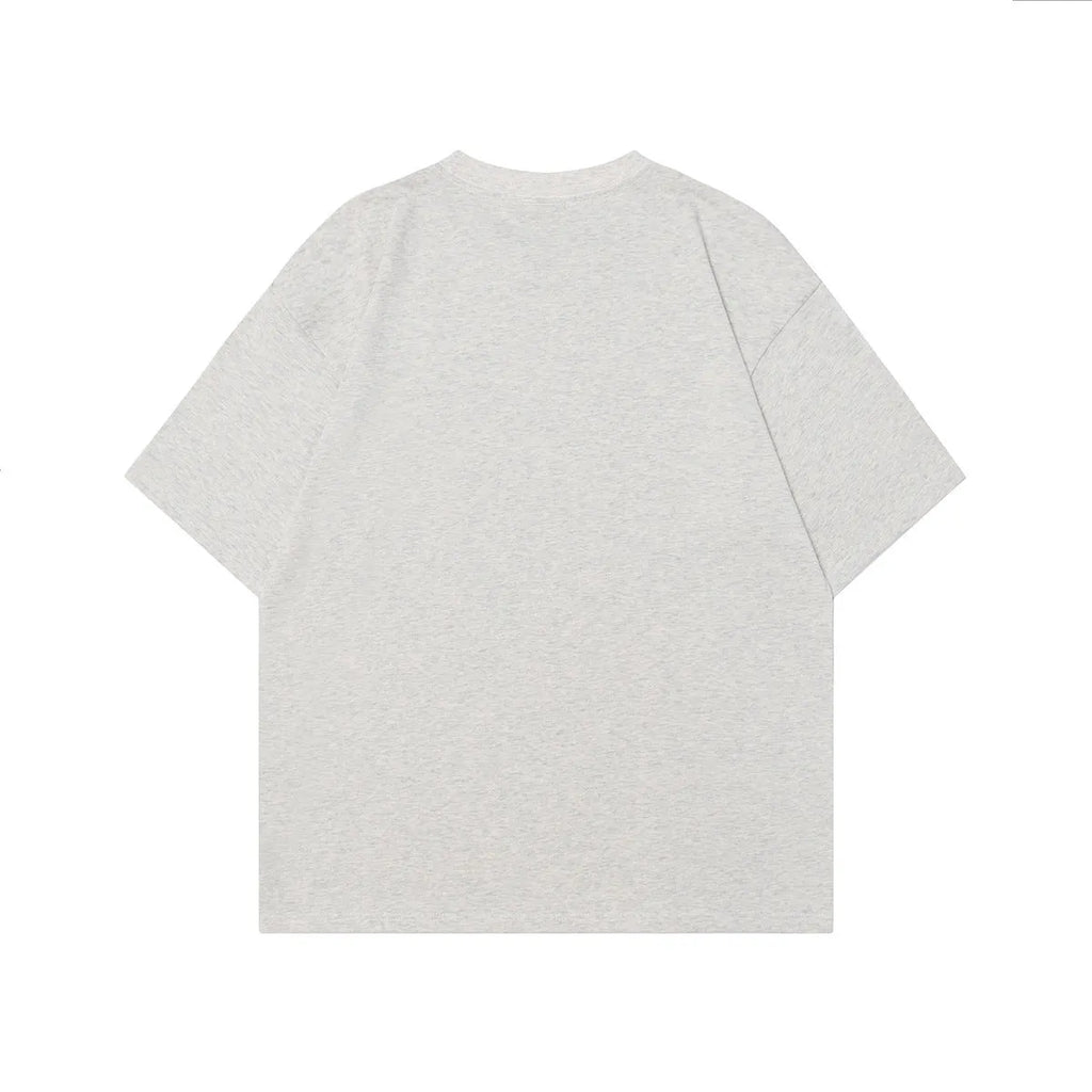 Men's loose-fit retro pure cotton short-sleeved T-shirt in black or grey
