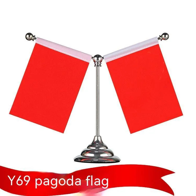 Telescopic rod car dashboard flag stand with adjustable height and multiple style options