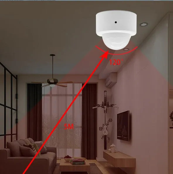 White wireless infrared body sensor with ZigBee 3.0 for home security