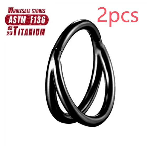 Titanium alloy fork nose ring set in various colours and lengths on 1.2mm gauge.