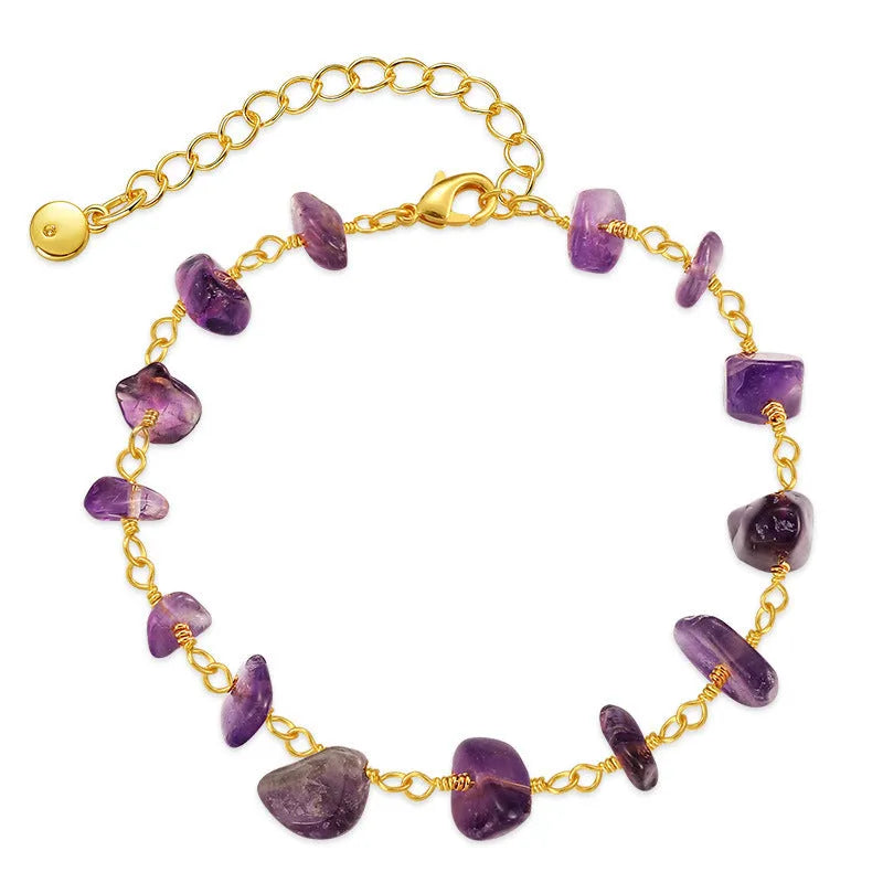 Women's natural gravel turquoise bracelet with geometric design and crystal accents on 18k copper