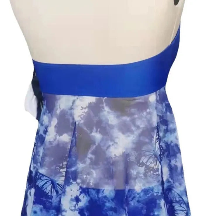 Blue women's bikini swimsuit briefs style in Spandex fabric with European/American sizing