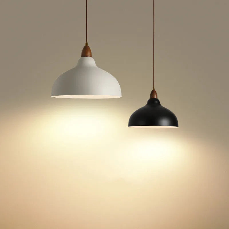 Simple modern Japanese style LED chandelier 35cm black iron ceiling light for bedroom dining room