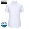 Men's slim fit bamboo fibre business shirt in solid colour with square collar.