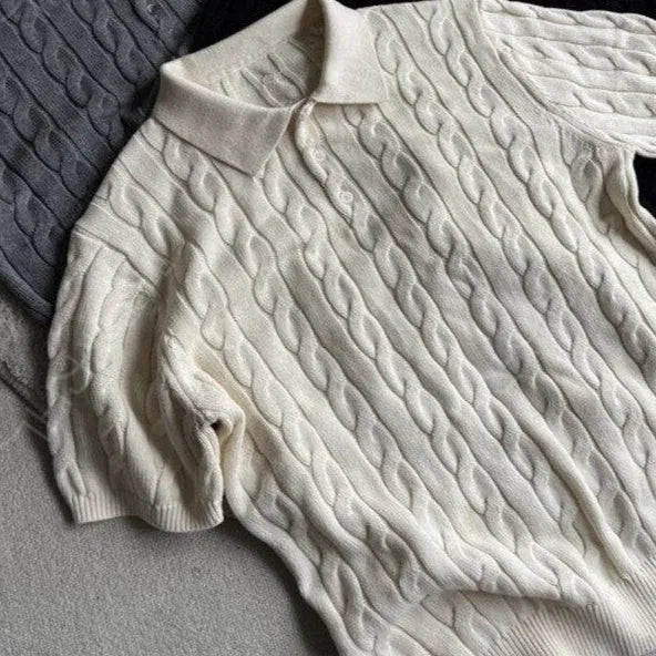 Summer twisted long staple combed cotton knitted T-shirt short sleeve in black, gray, and light gray sizes M to 3XL
