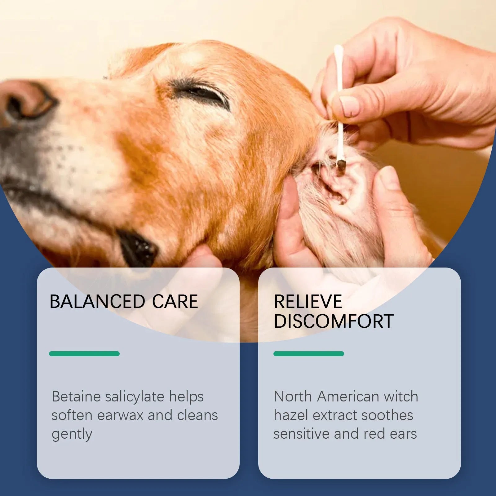 100ml bottle of dog and cat ear cleaner for gentle earwax removal