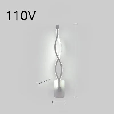 Nordic minimalist LED wall lamp in black or white with silicone shade for bedroom bedside lighting
