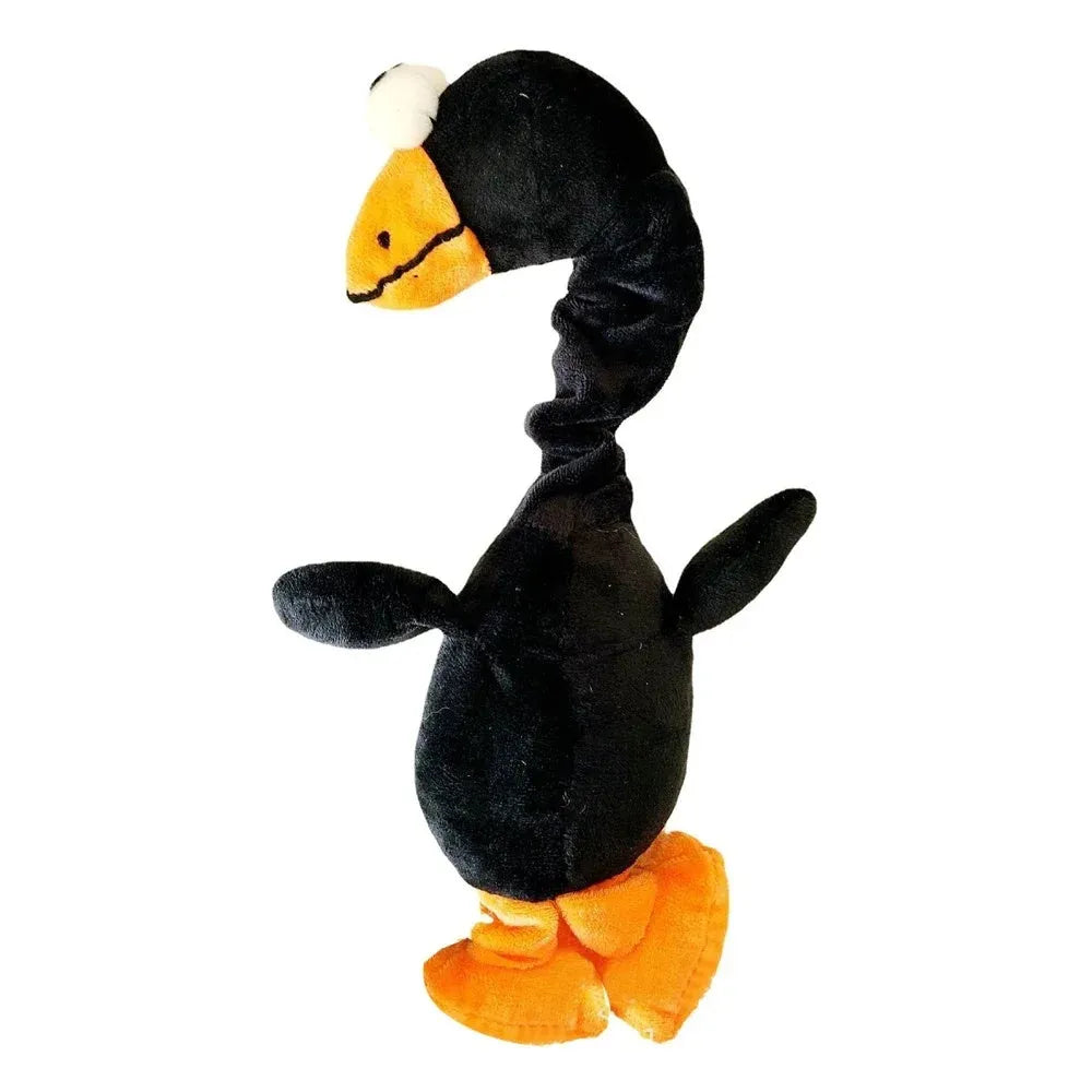 Green squeaky dog toy shaped like a chicken with bite resistant chew texture