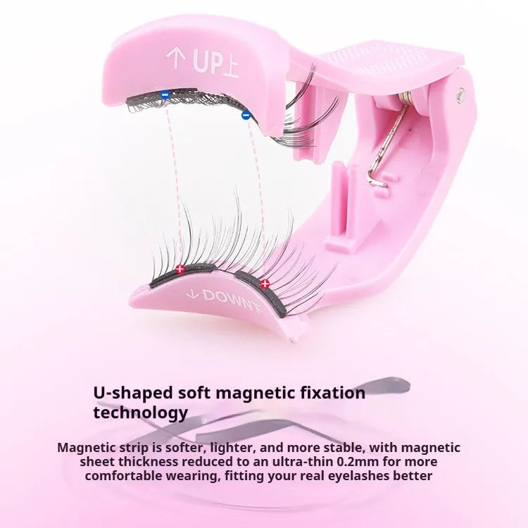 Soft magnetic eyelashes thick lasting reusable cross style high-grade fiber natural long look cloud black shade