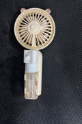 Personalised plastic USB desk fan in apricot colour with 20cm dimensions