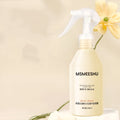 Honey Bundle Keratin Essence transparent hair care spray bottle showing soft and bright hair result